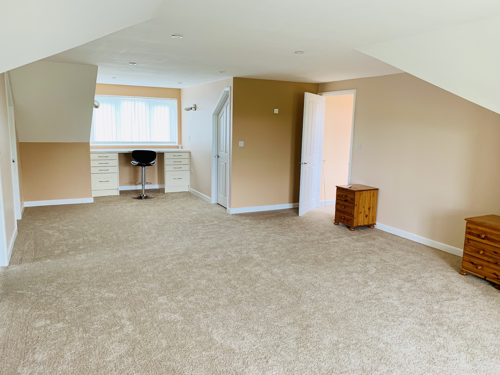 Inside of converted loft space